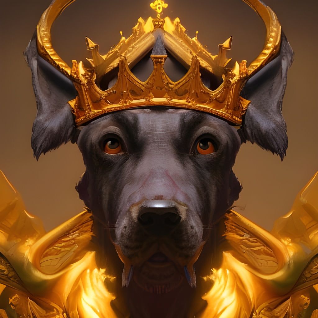 Epic Dog King with Intricate Crown