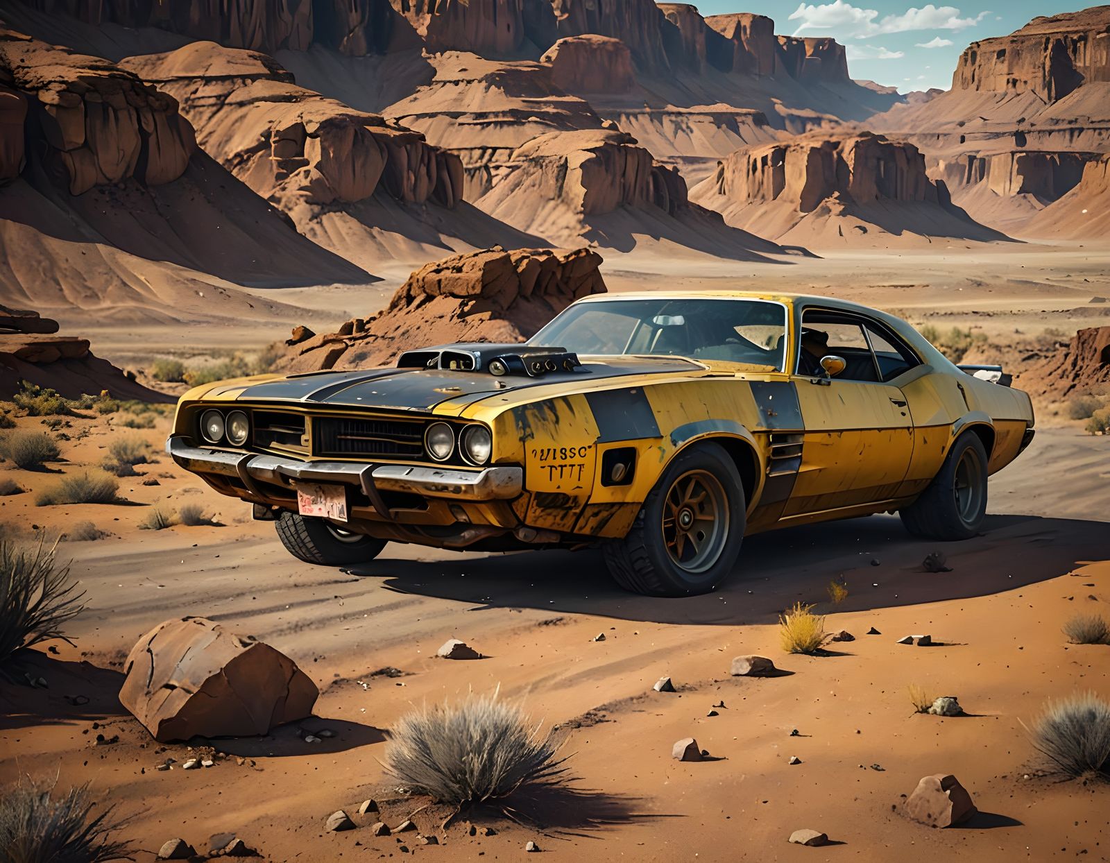 Cyberpunk Muscle Car in Badlands