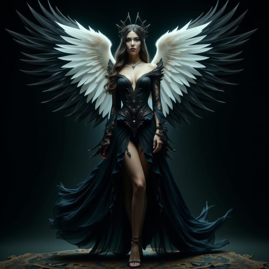 Fallen Angel Lashiel: Celestial Beauty in Gothic Style