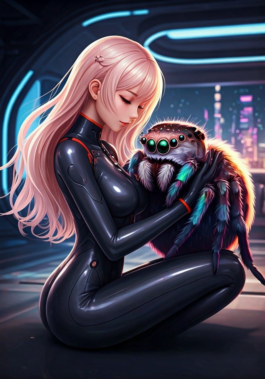 Girls Love Sci-Fi Spiders in High-Tech Oasis