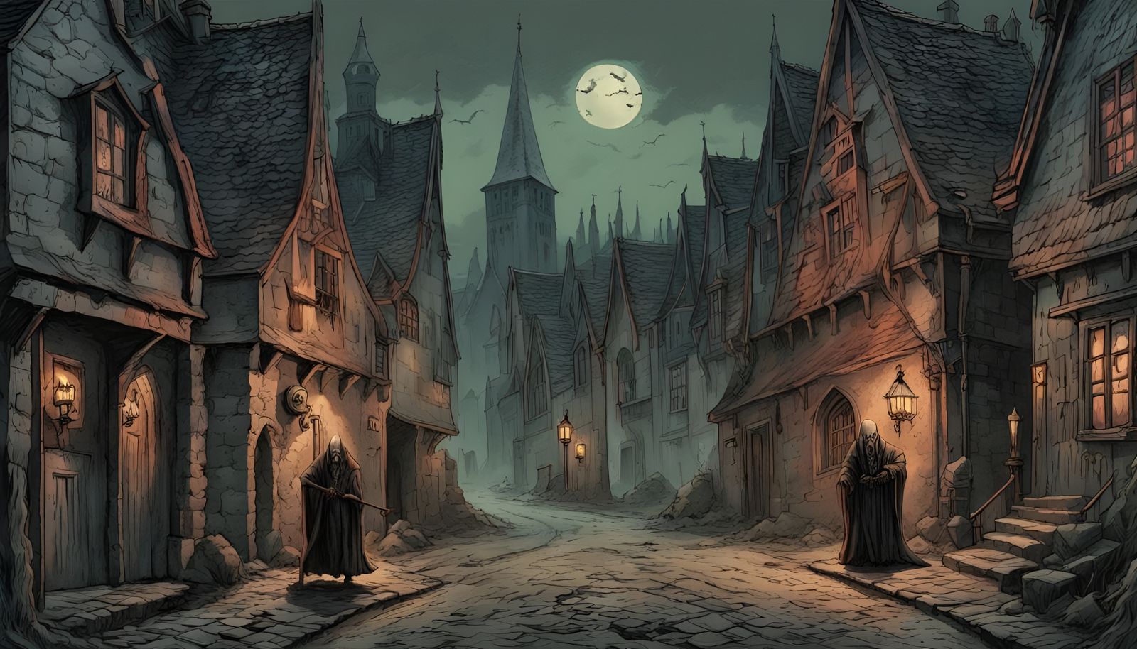 Nosferatu in Vampire Town: Medieval Horror Art