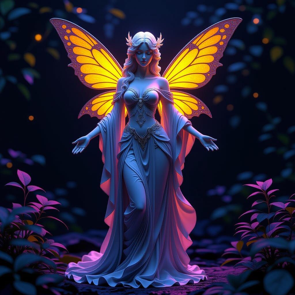 Fairy Statue in Dark Fantasy Style