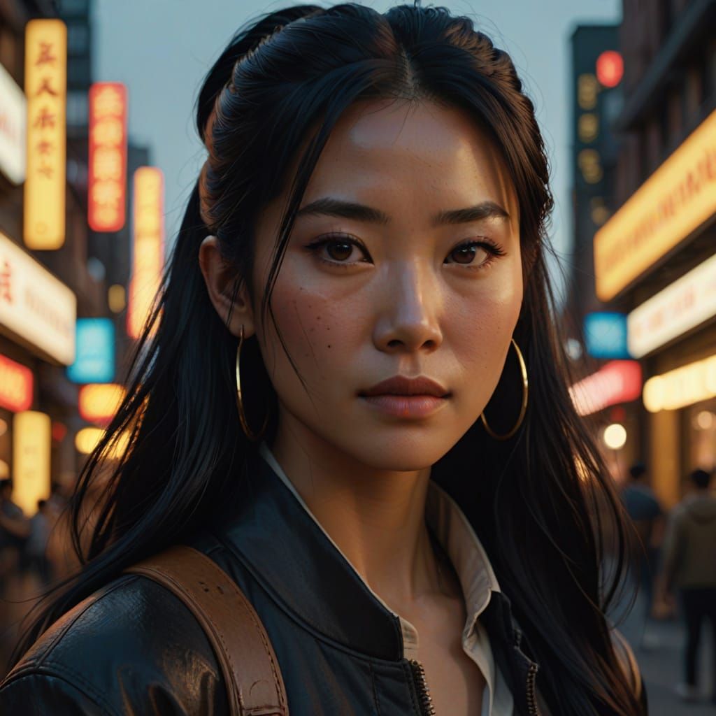 Hyperrealistic Portrait of a Chinese-American Podcaster