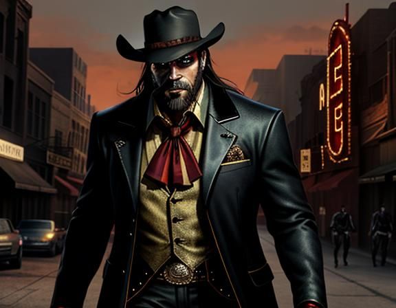 Vampire Cowboy in Los Angeles: Bloodlines Inspired