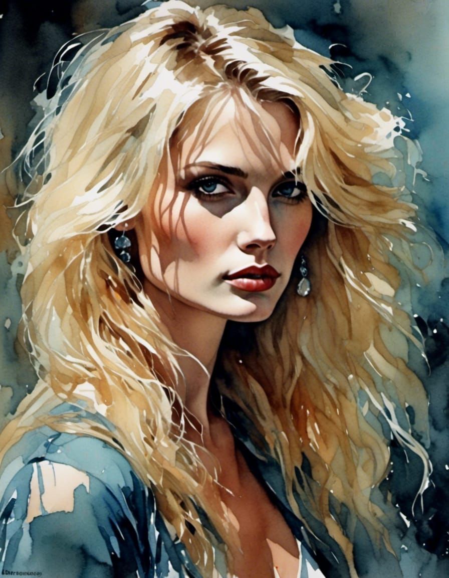 Glamour Portrait of Sensual Blonde in 8k