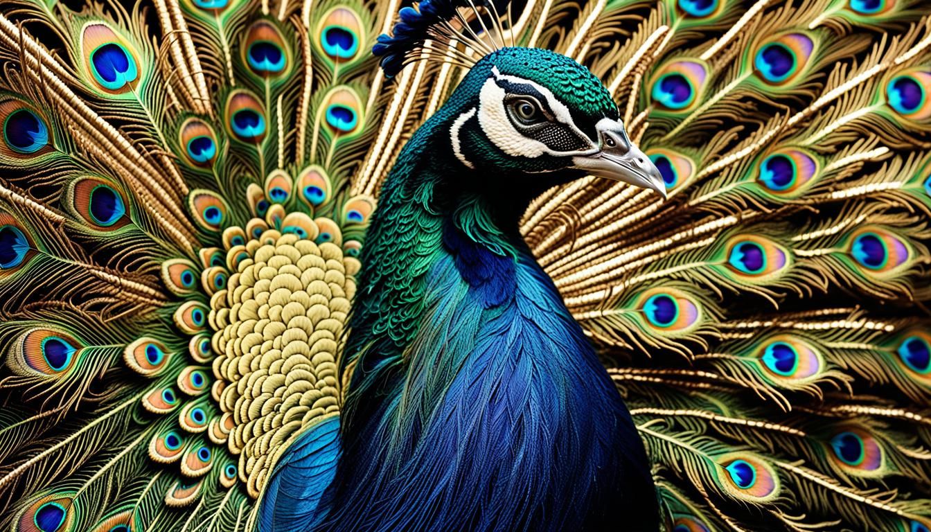 Surrealist Psychedelic Peacock Poster in Art-Nouveau Style