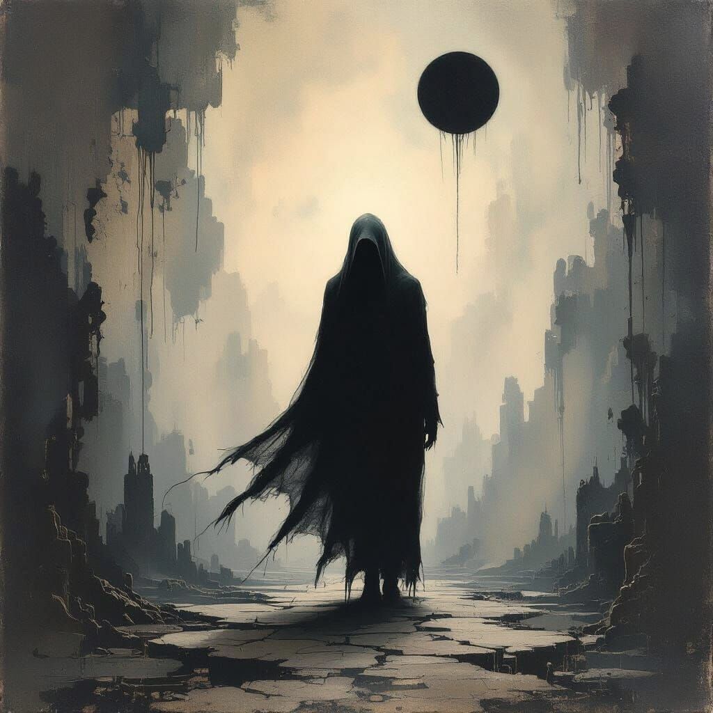 Surreal Soul's Journey in a Dreamlike Landscape