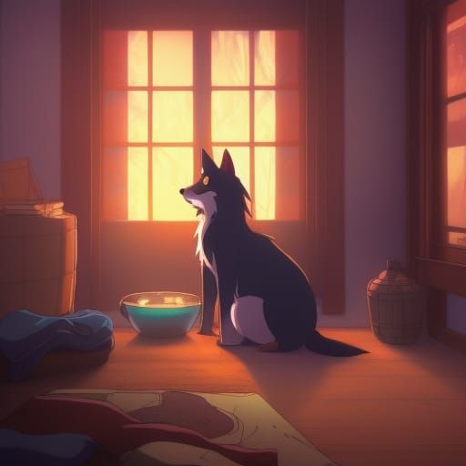 Furry Character in Studio Ghibli Anime Style