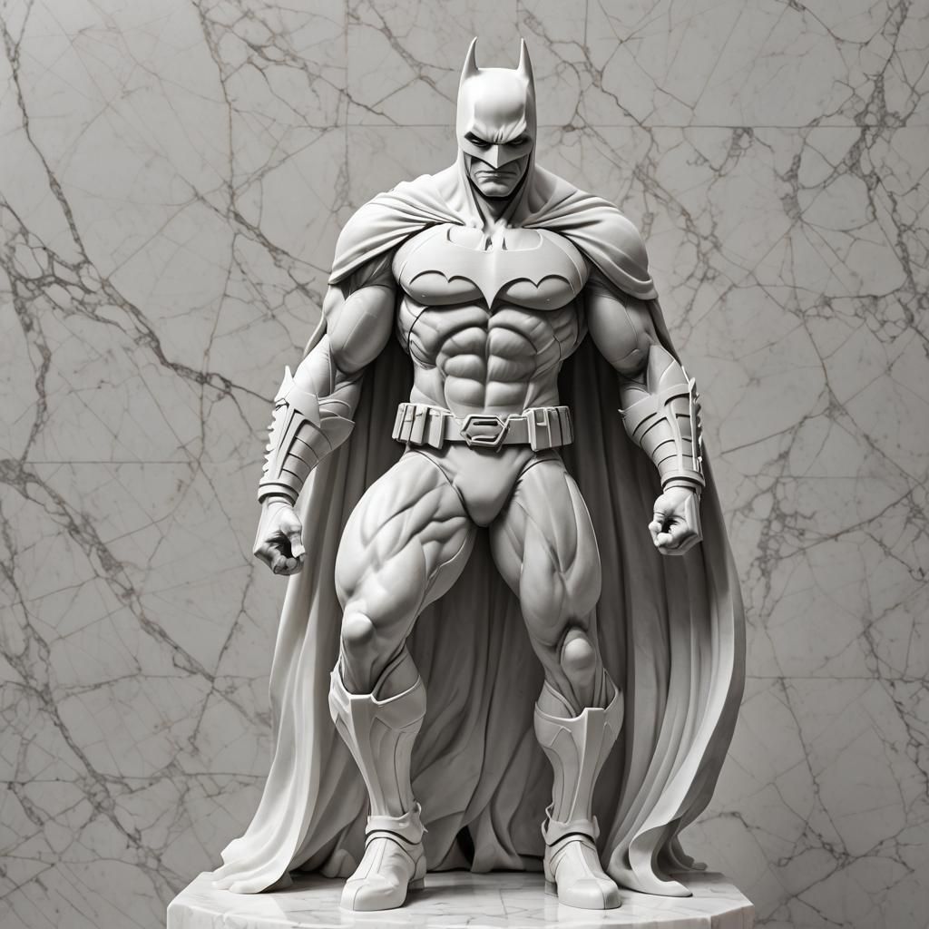 White Marble Statue of Batman