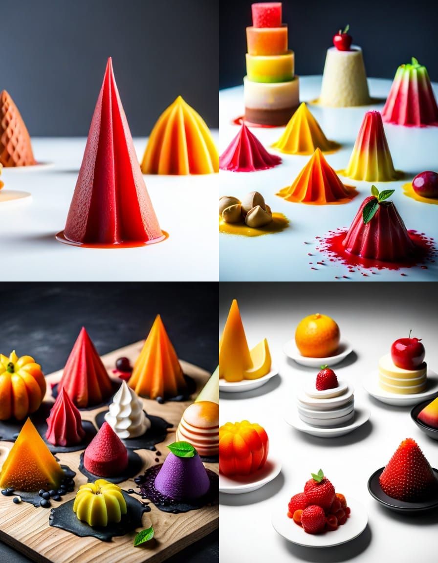 3D Printed Synthetic Desserts and Fruit
