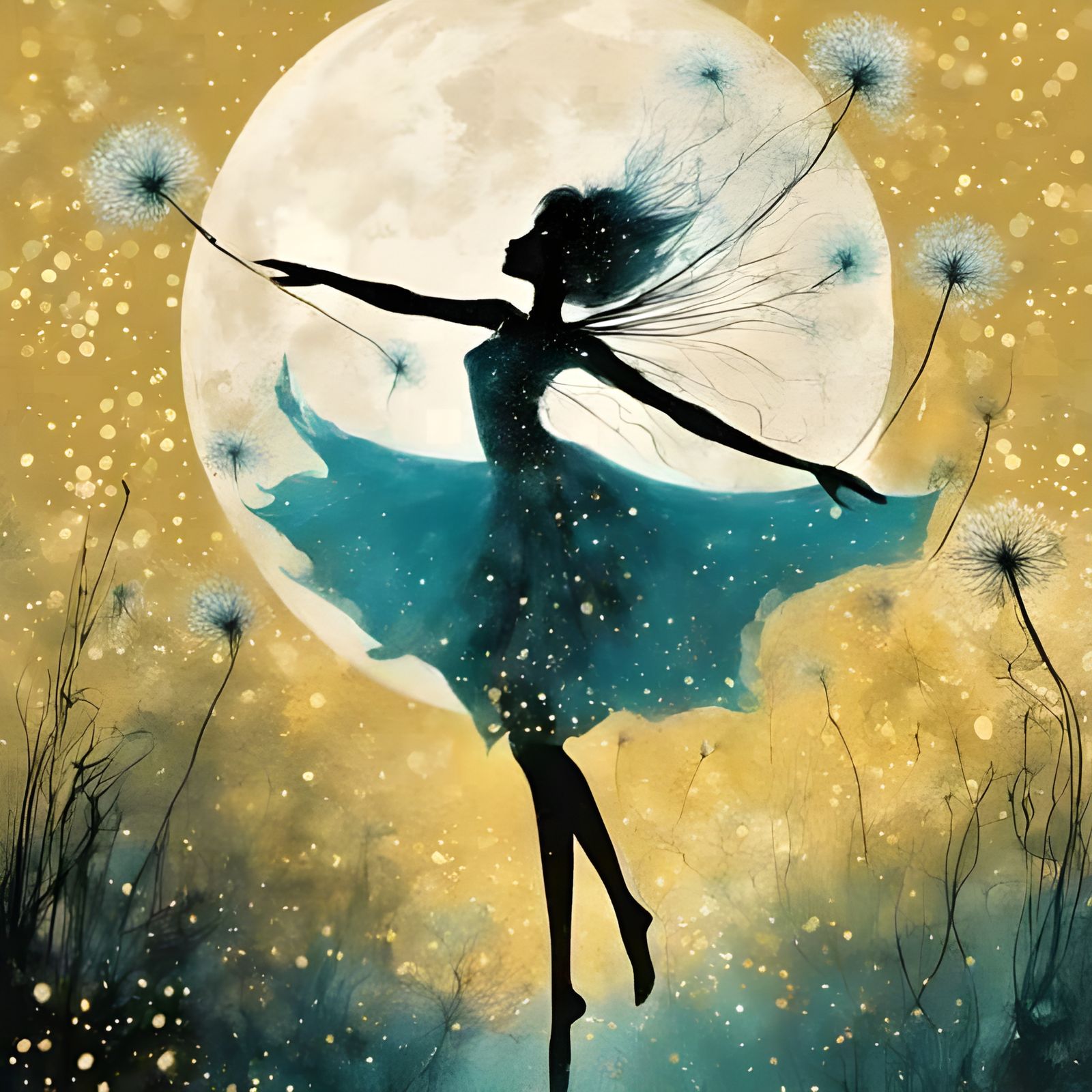 Fairy Dancing in Moonlit Oasis