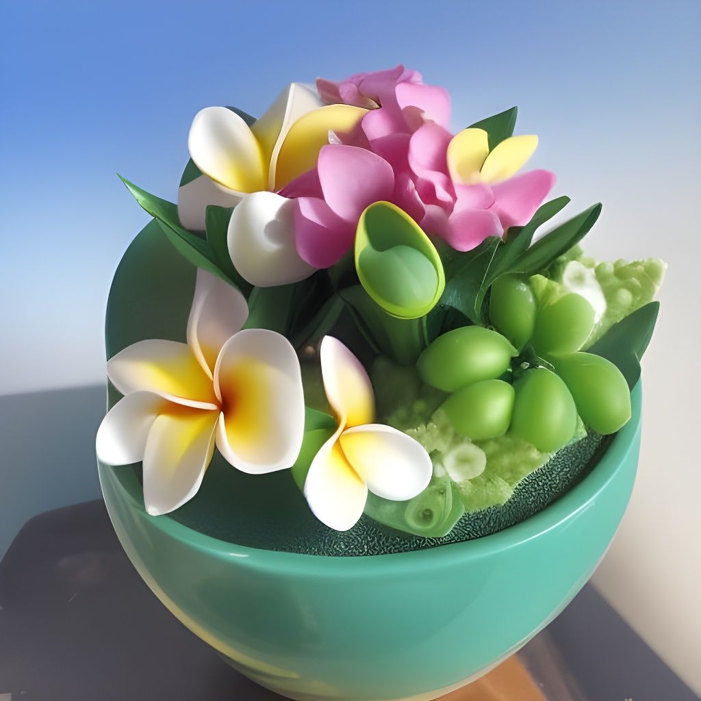 Floral Wave in Golden Hour Color Gradient