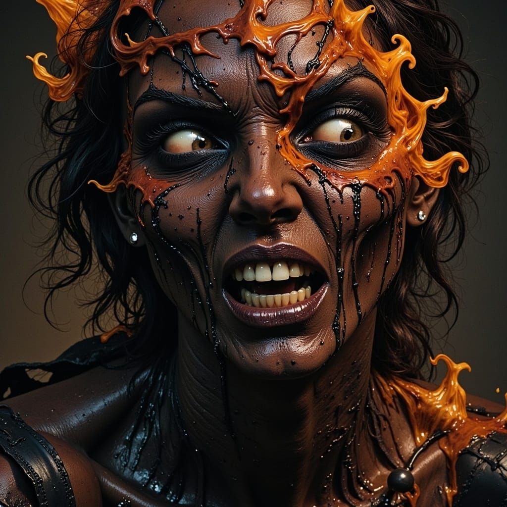 Abstract Fantasy Portrait: Heightened Expression of Fury