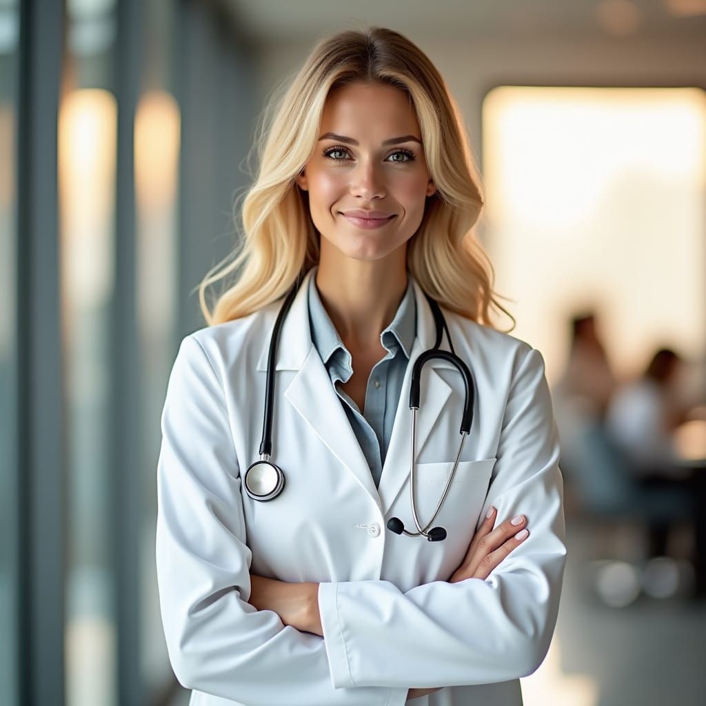 Elegant Doctor Portrait in Modern Office Setting