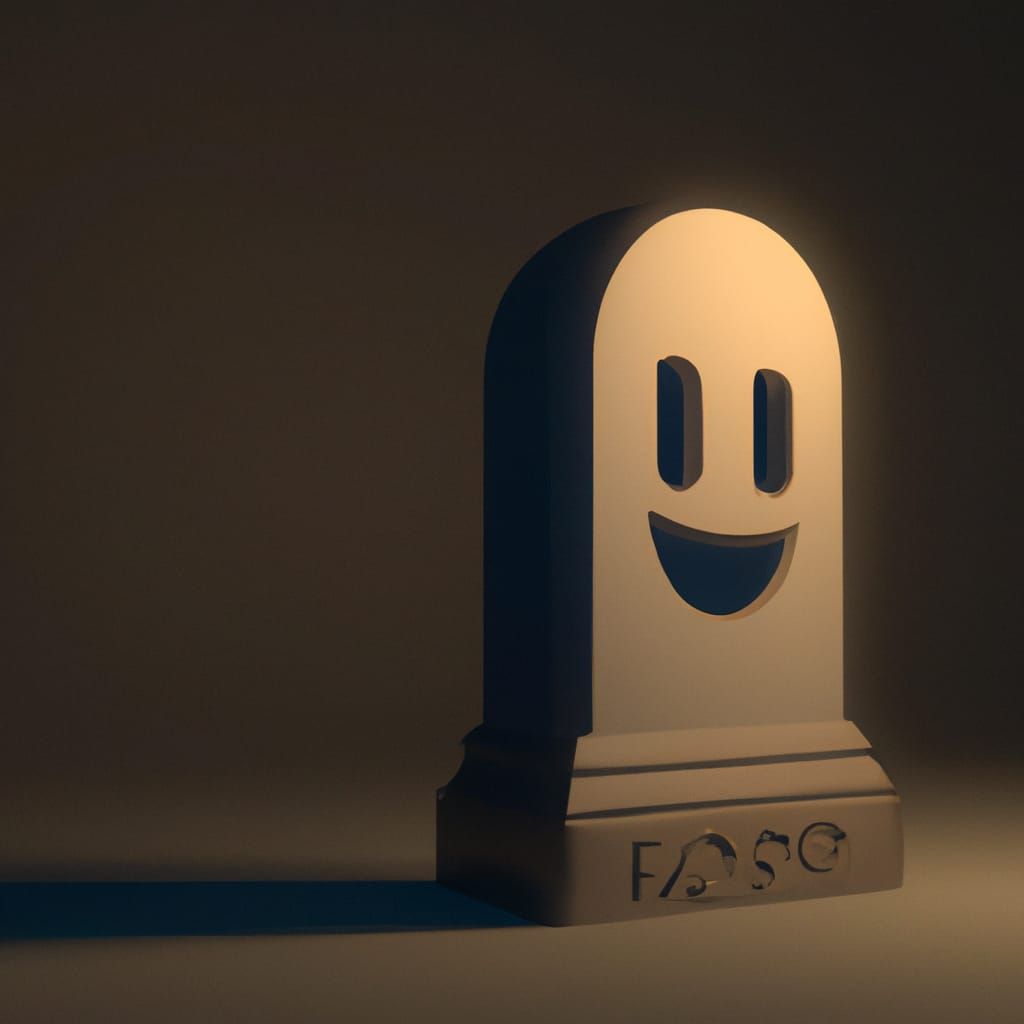 Art Deco Headstone Emoji in Volumetric Lighting
