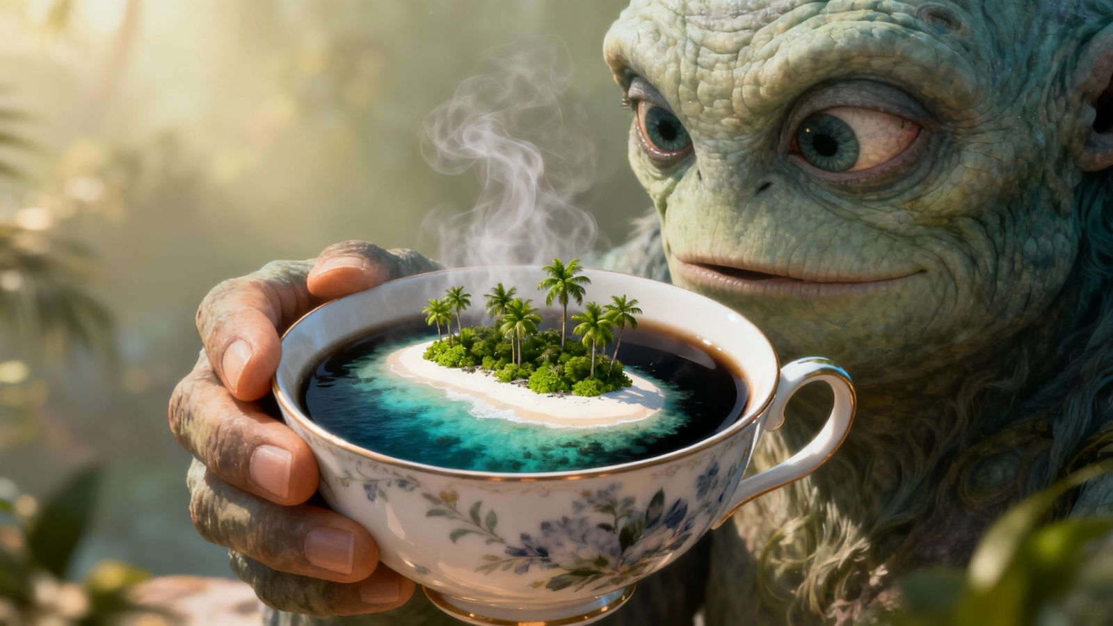 Giant Cyclops Holds Pacific Atoll in Teacup