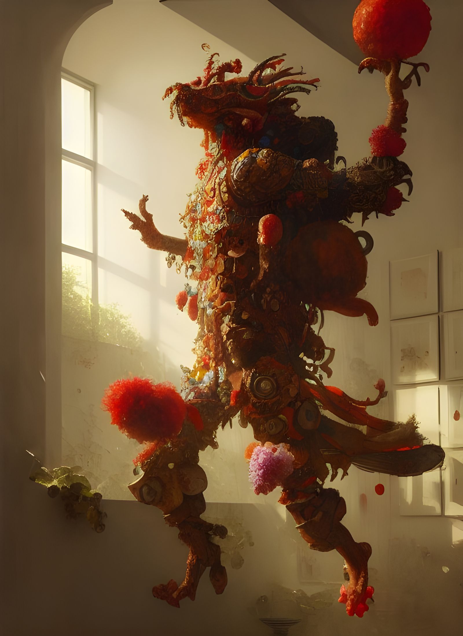 Magical Being in Modern Room, 3D Rendered