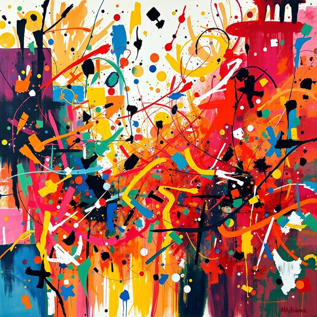 Vibrant Impasto Gouache Watercolor Explosion