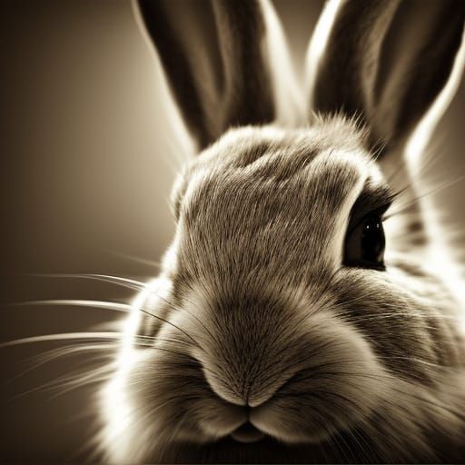 Realistic Rabbit Portrait by Lee Jeffries Style
