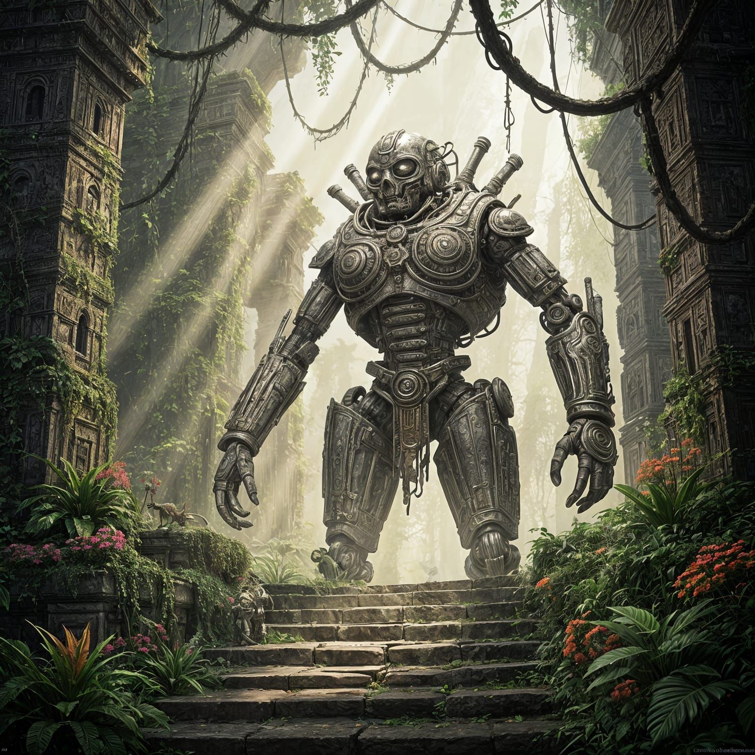 Ancient Automaton Awakens in Jungle Temple