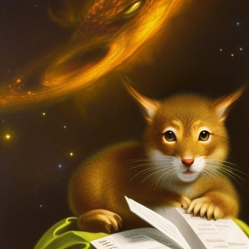 Giant Mousedragon Reading Marx in Deep Space