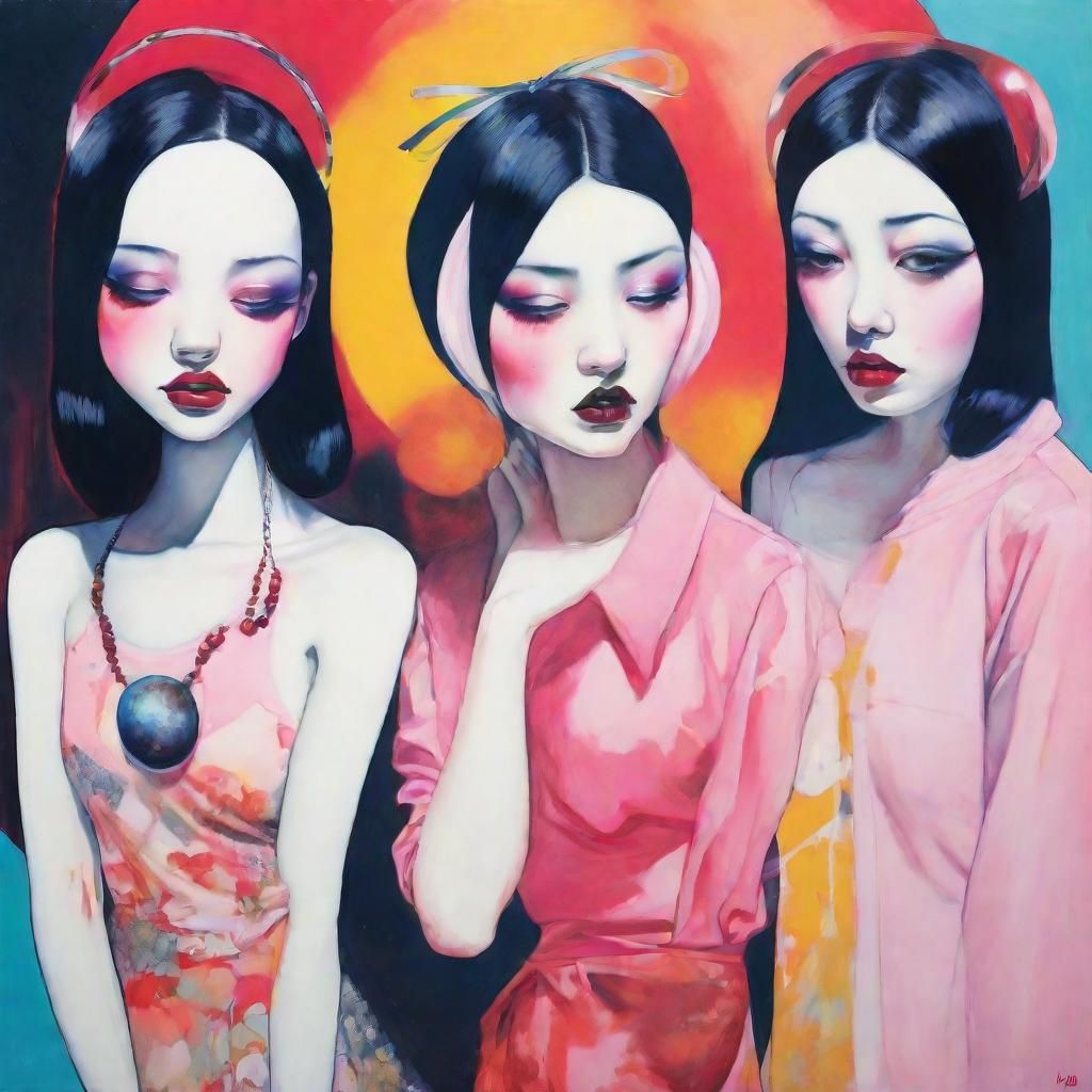 Surrealist Dance Party in Cosmic Bauhaus Dreamscape