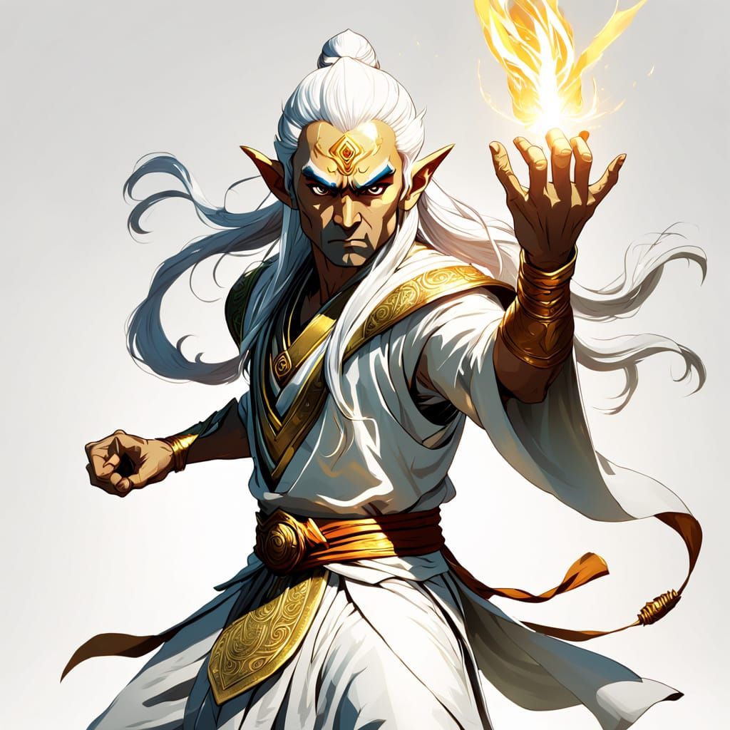 Elven Hindu Guru in Epic Fantasy Style