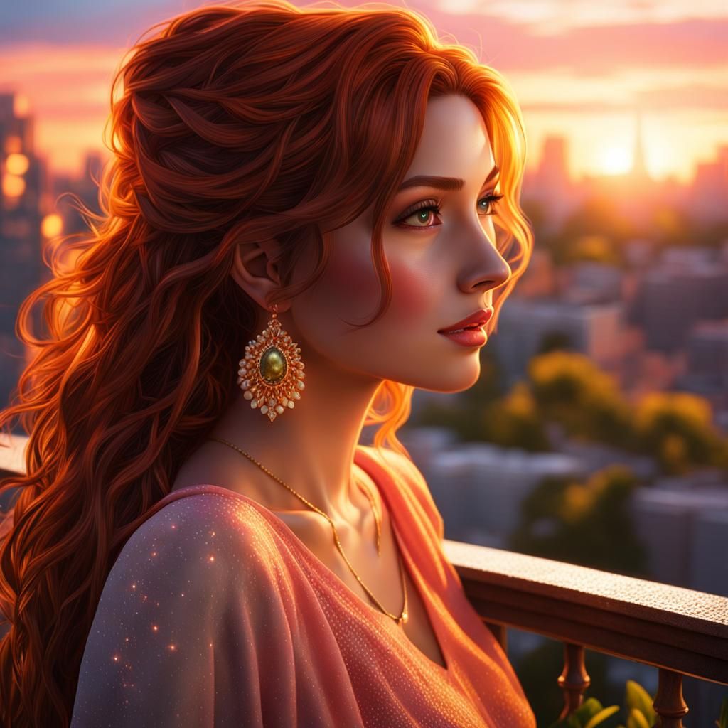 closeup full realism portrait freckled woman