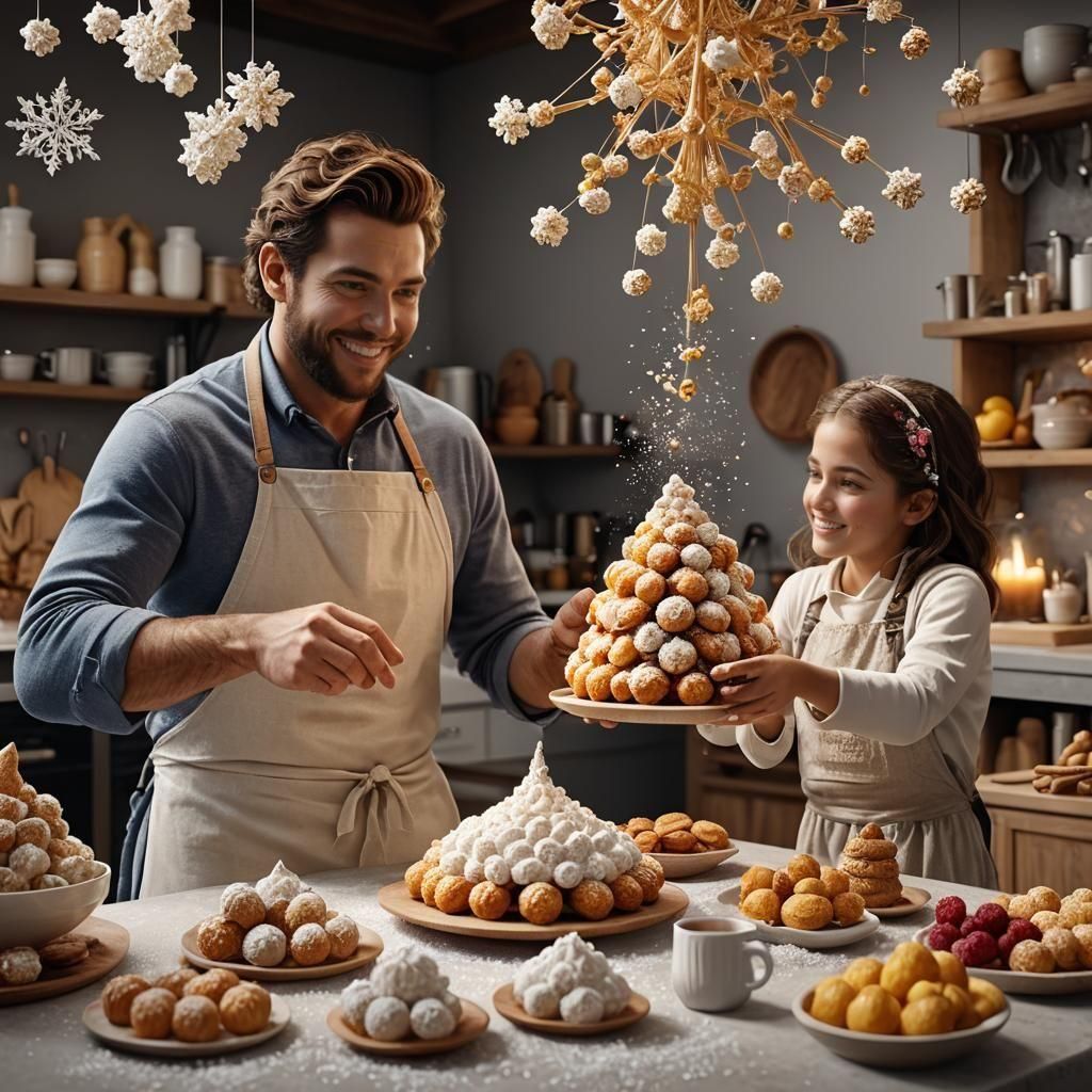 Young Baker Celebrates Croquembouche Success