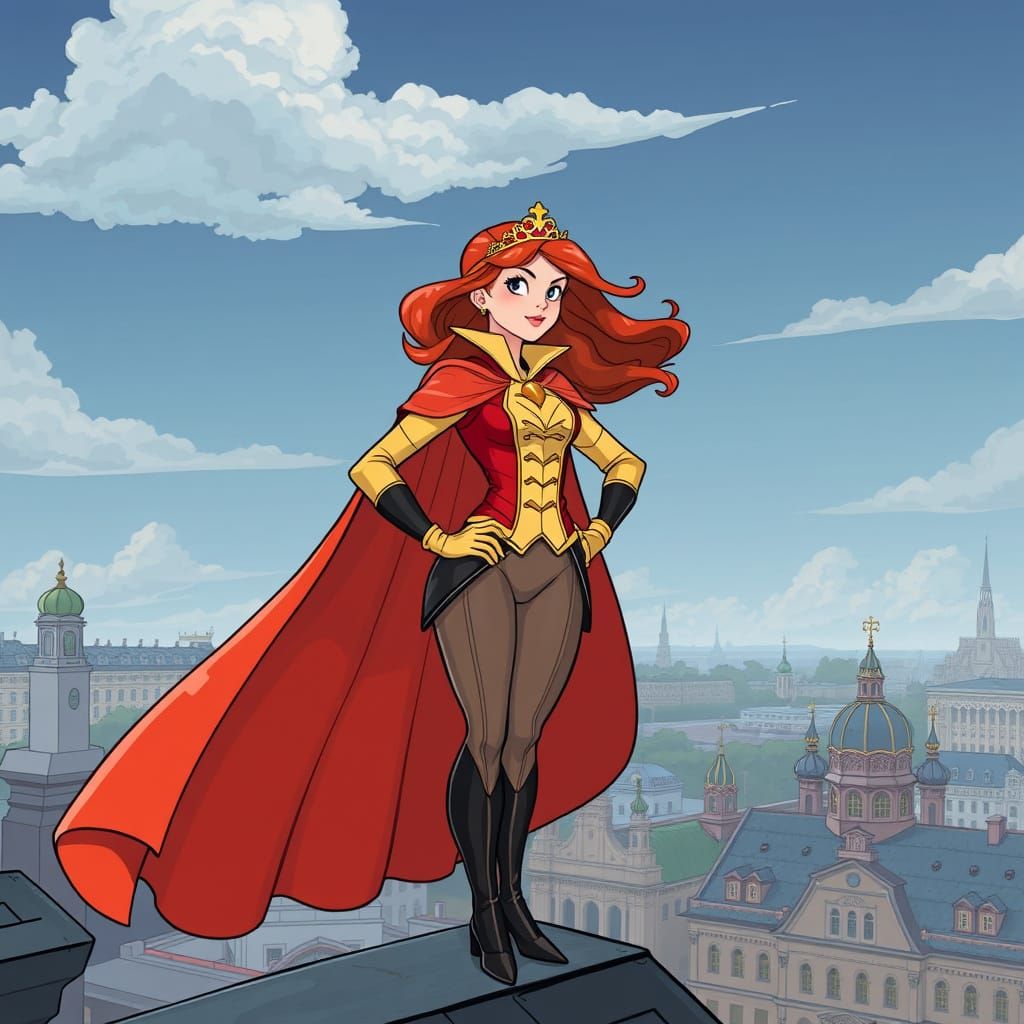 Victorian Superheroine Stands Tall Over St. Petersburg