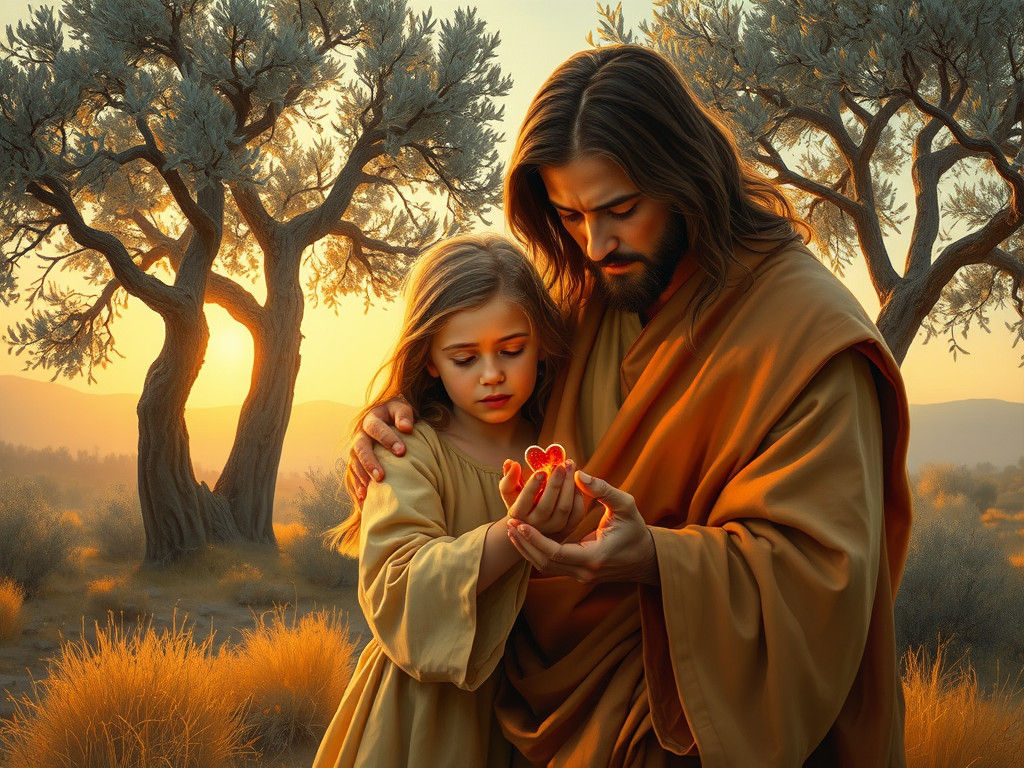 Jesus Comforting Girl with Broken Heart