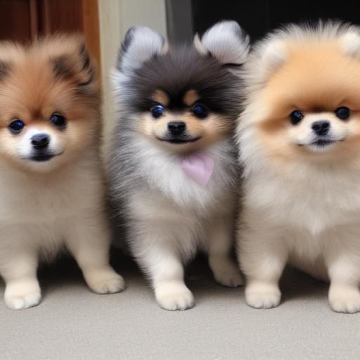 Three Pomeranian Puppies Searching for Owner