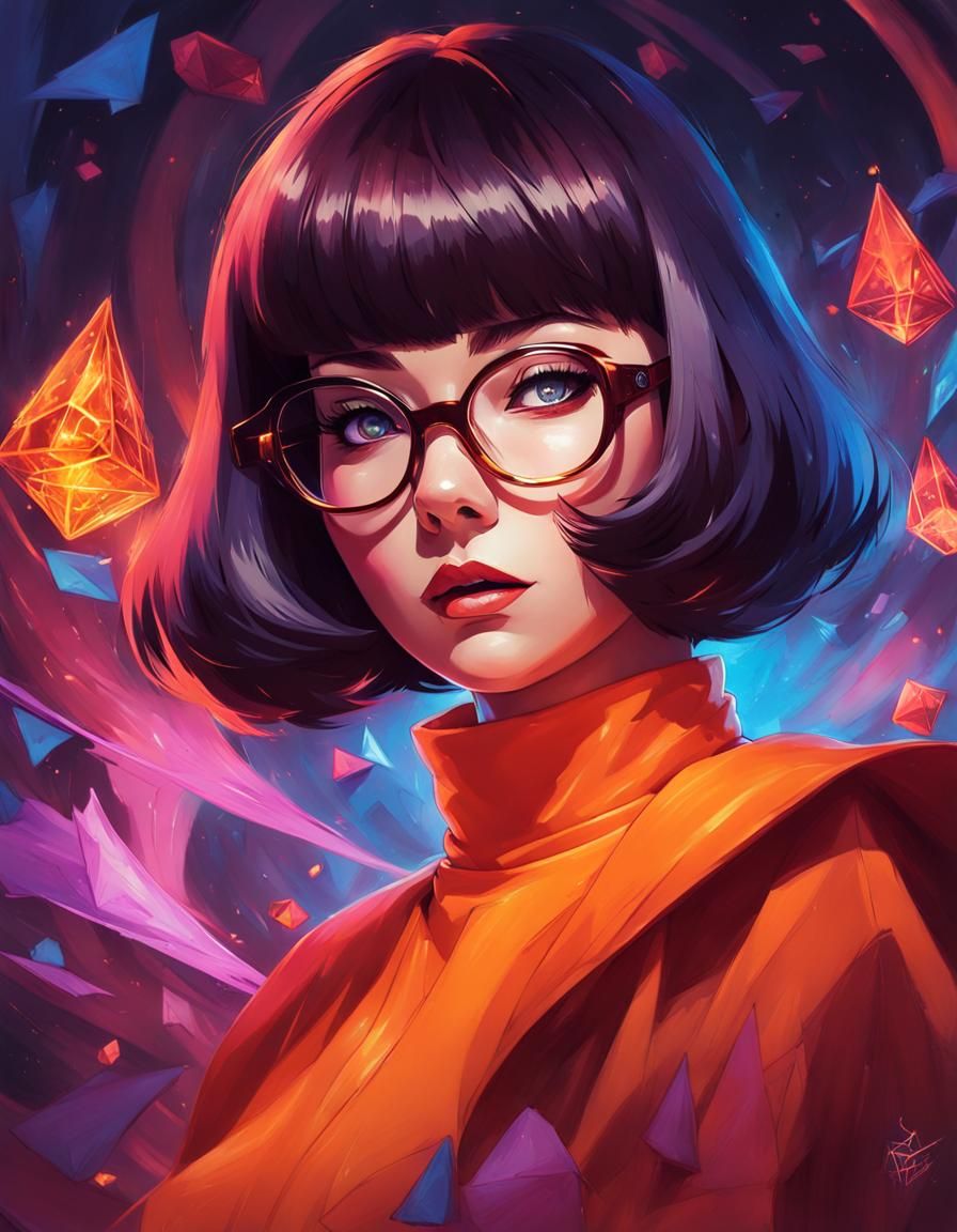 Velma as a D&D Sorceress in Pop Surrealism