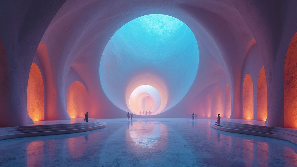 Dreamlike Light Installations in a Serene Observatory Settin...