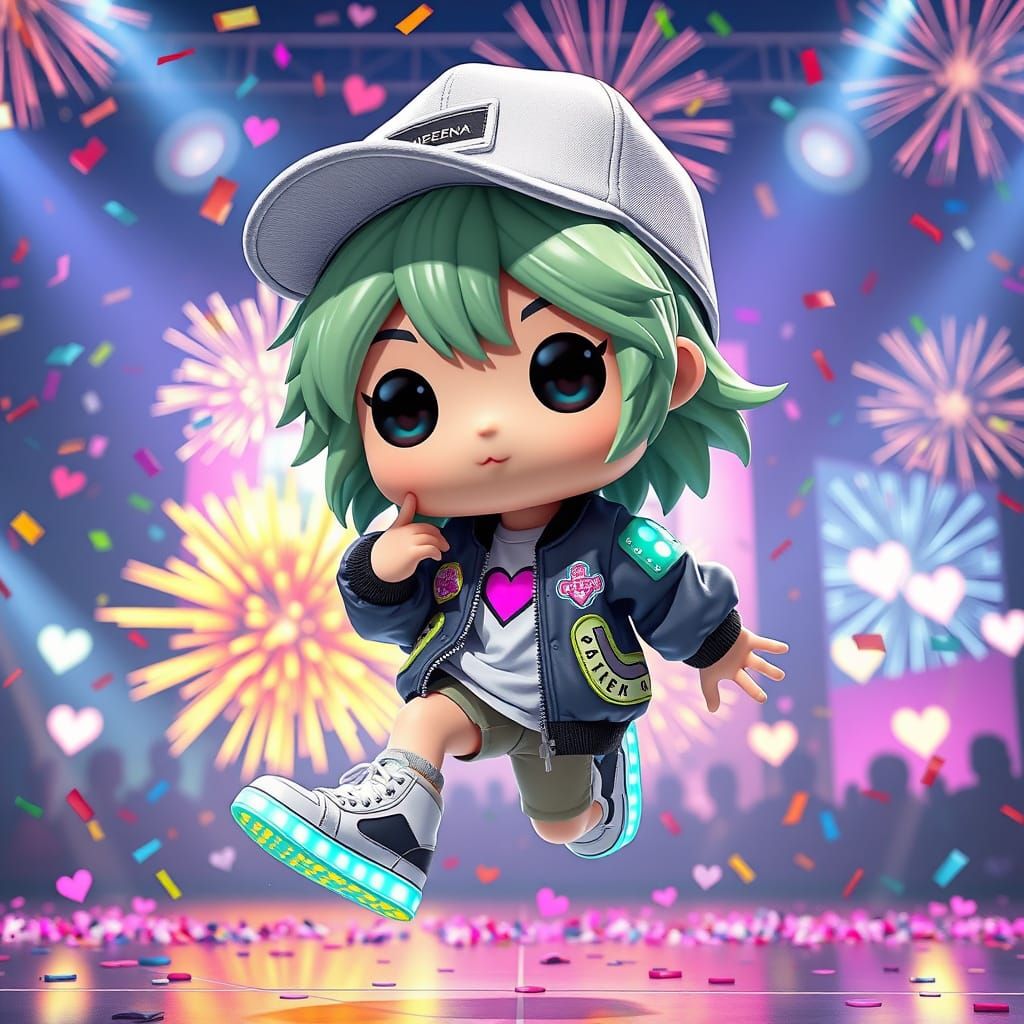 K-Pop Idol Funko Pop Art in Anime Style