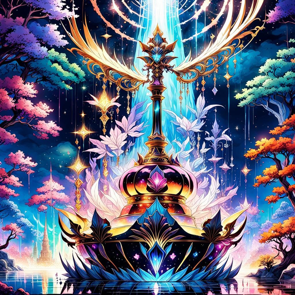 Magical Cosmic Lake in Anime Key Visual Style