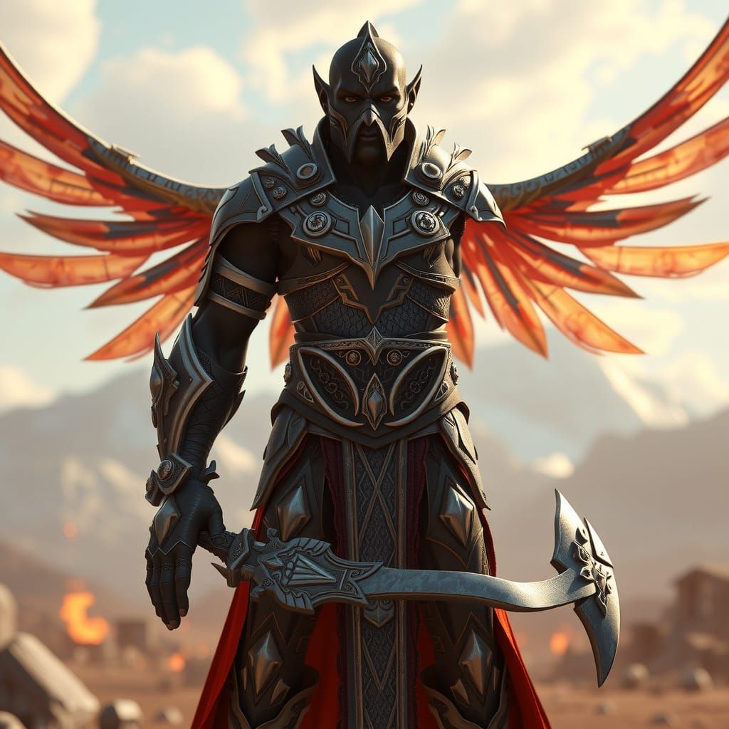 Detailed 3D Nimrod Character in Cinematic Scene