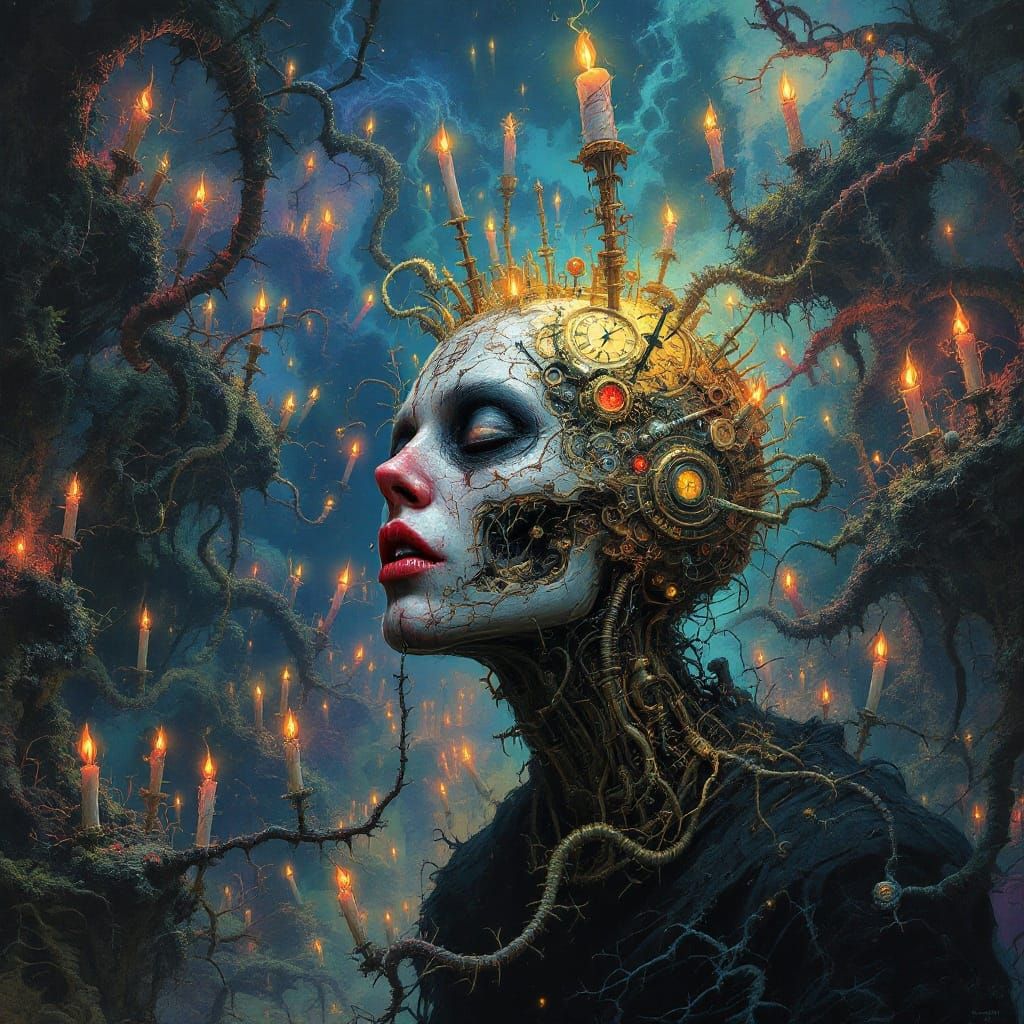 Surreal Biomechanical Dreamscape of Fractured Madness