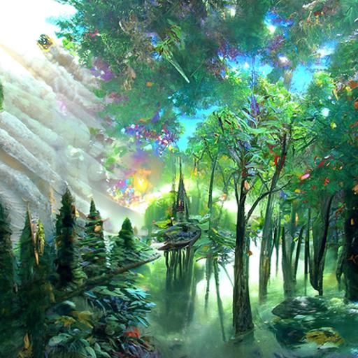 Ethereal Forest Floor in Middle of Space