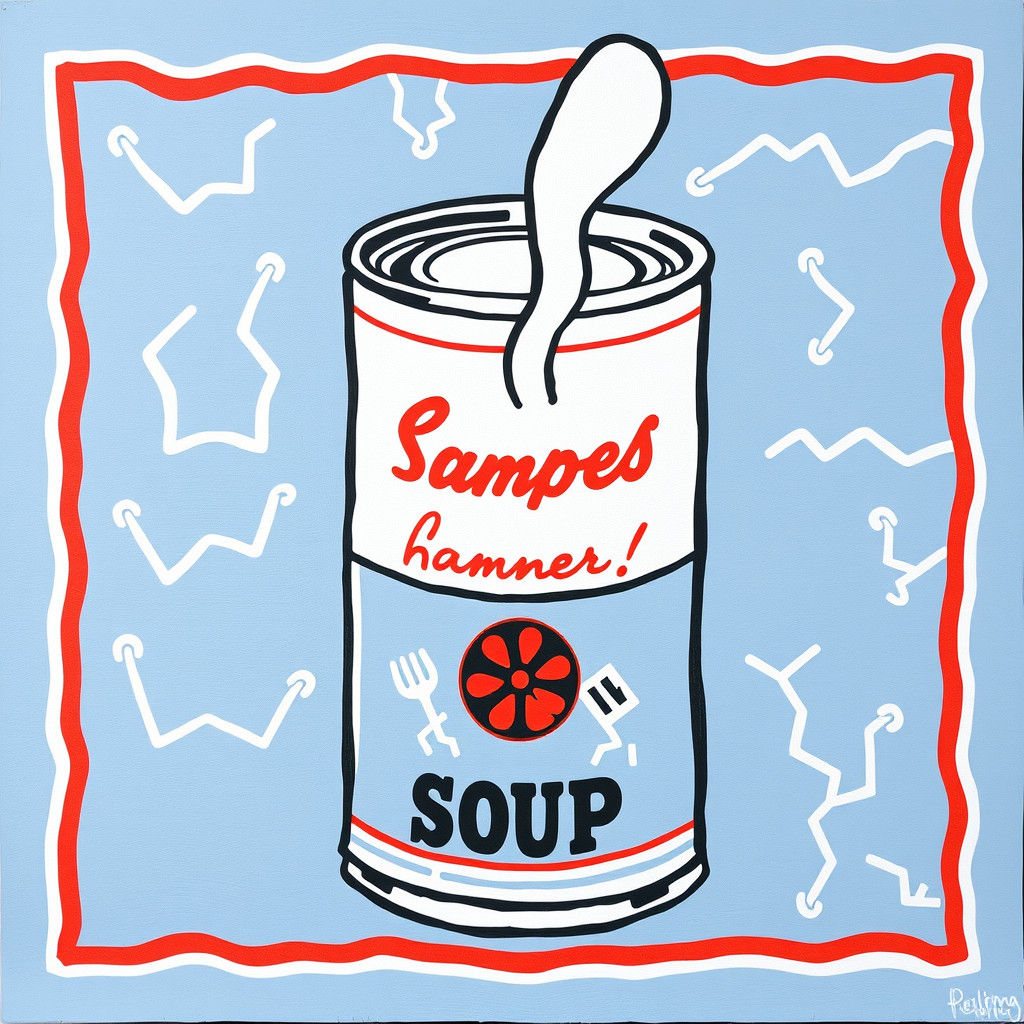 Pop Art Soup Can in Haring Style