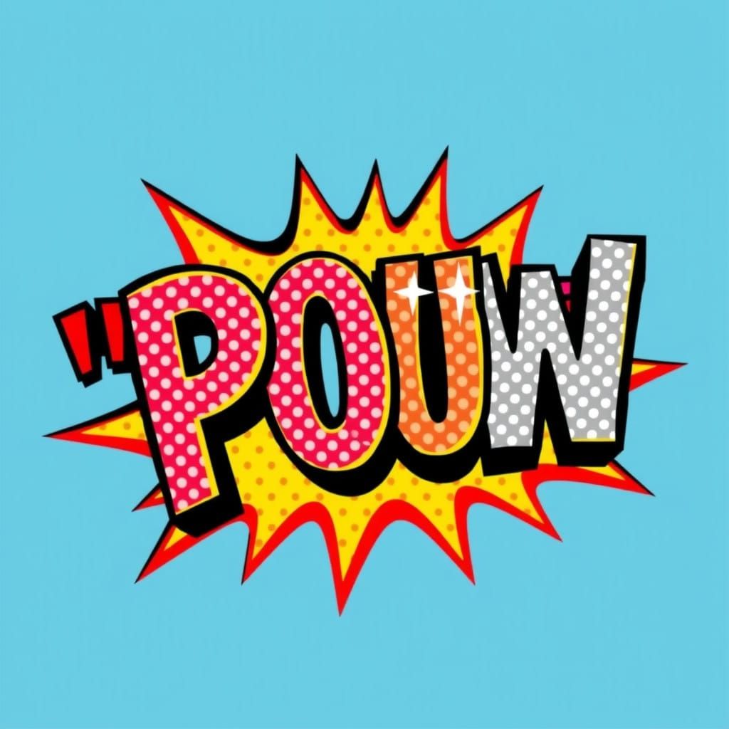 Explosive Pop Art Image in Bright, Clashing Colors