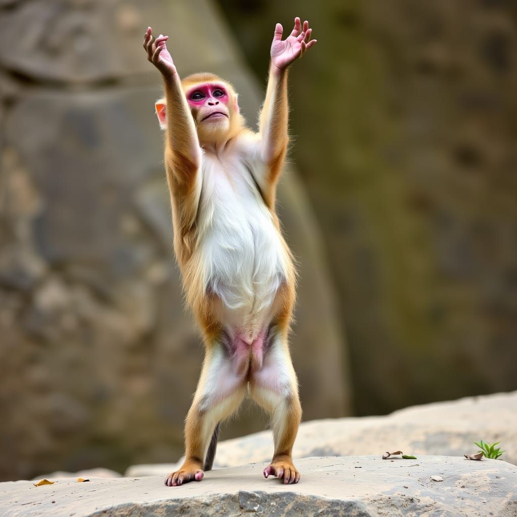 Monkey Handstand: An AI Generated Image