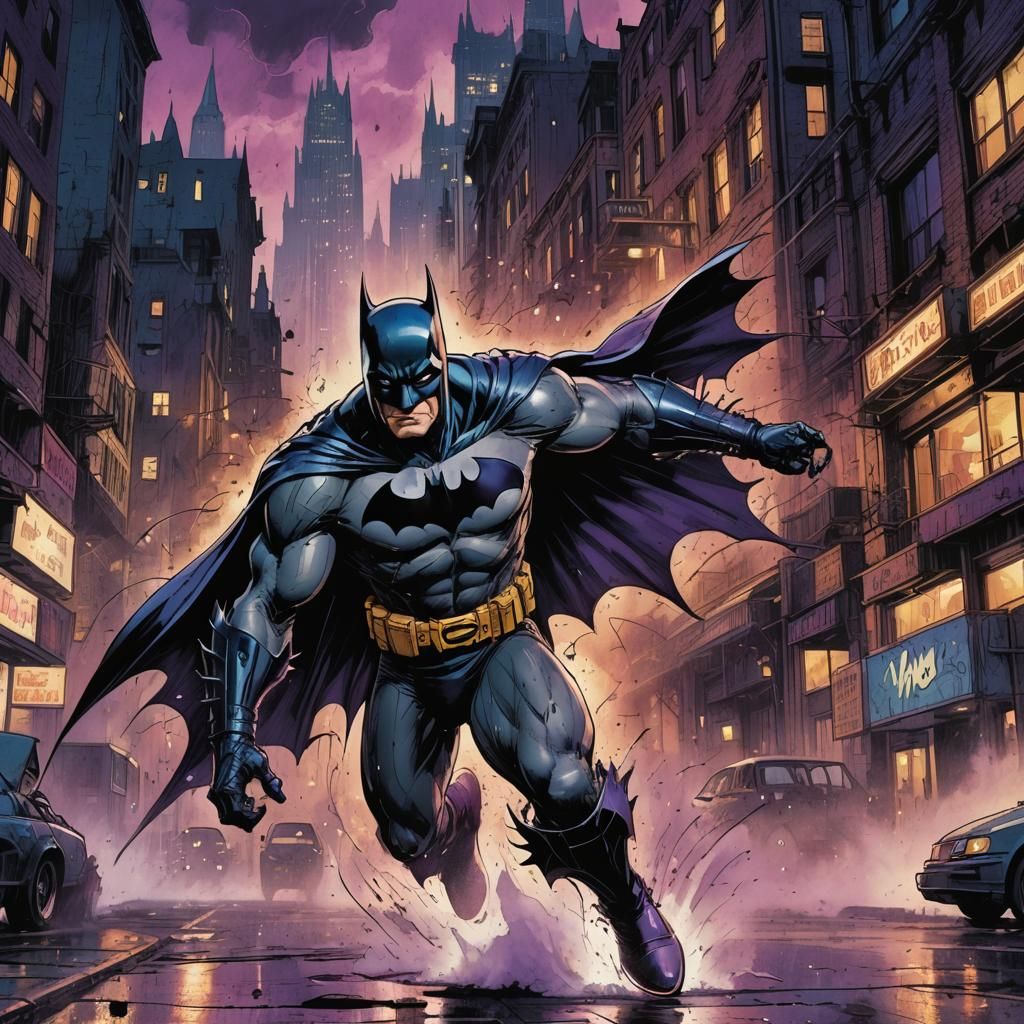 Batman in Gothic City: Vintage Comic Book Art