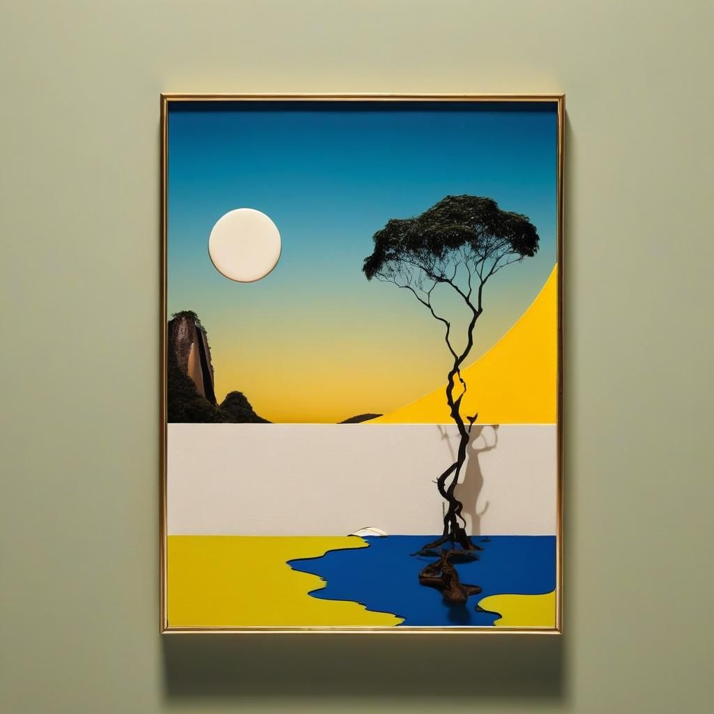 Surreal Brazil Collage with Abstract Shapes