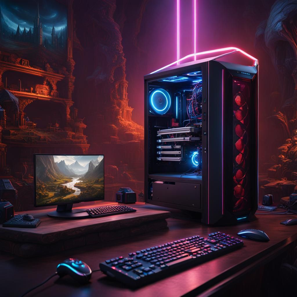 Gaming Computer as Detailed Matte Painting