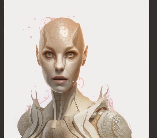 Cybernetic Alien Portrait in Hyperdetailed Style