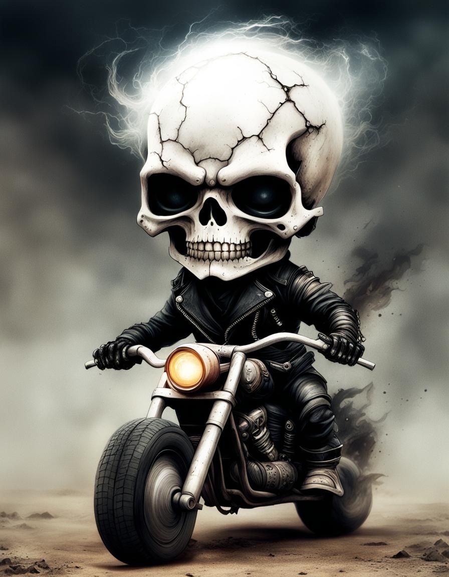 Demonic Cyborg Bear Portrait in Surreal Style