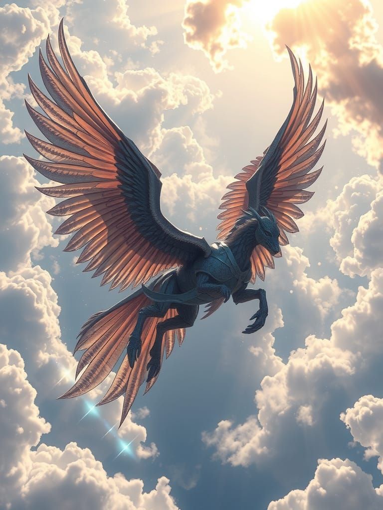 Ethereal Sky Knight in Exquisite Matte Painting