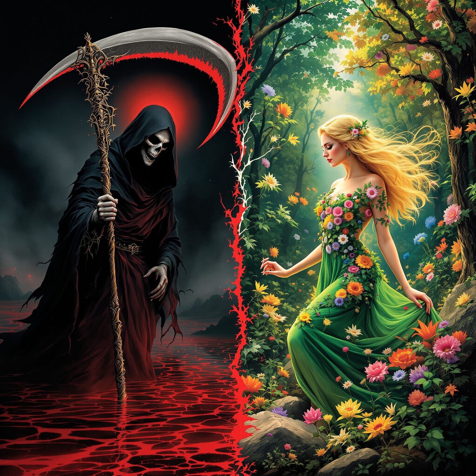 Grim Reaper and Goddess of Life: A Dichotomy
