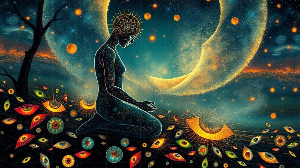 Ethereal Cosmic Collage in Digital Art